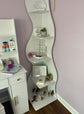 Modern Corner Shelf 5-Tier Wall Bookshelf Storage Rack & Plant Stand- White