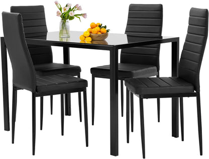 Dining Table Set Glass Dining Room Table Set for Small Spaces Kitchen Table and Chairs for 4