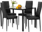 Dining Table Set Glass Dining Room Table Set for Small Spaces Kitchen Table and Chairs for 4
