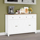 55" Buffet Sideboard Cabinet Modern Farmhouse Coffee Bar with Storage Drawers Adjustable Shelve
