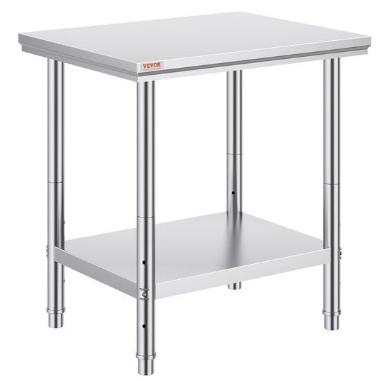 Commercial Worktable & Workstation 24 x 30 x 32 Stainless Steel Work Table Heavy Duty Commercial Food Prep Work Table for Home, Kitchen, Restaurant