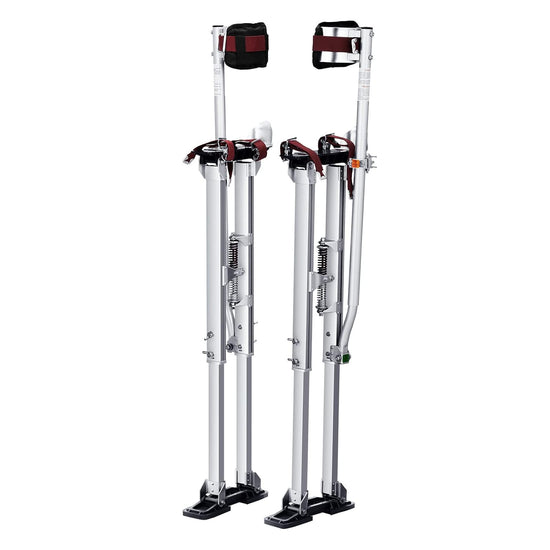 Professional Drywall Stilts – 36"-50" Adjustable Aluminum Tool Stilts with Protective Knee Pads for Painting, Taping & Construction (Silver)