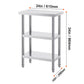 Stainless Steel Prep Table Work Table 24 x 34 Adjustable Height for Commercial Kitchen BBQ