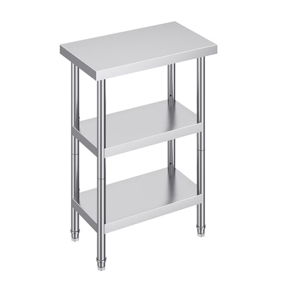 Stainless Steel Prep Table Work Table 24 x 34 Adjustable Height for Commercial Kitchen BBQ