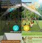 Large Chicken Coop Chicken Runs for Yard with Cover Outdoor Metal Pet Pens Poultry Cage Duck Rabbit House Backyard Use 10x20FT