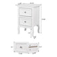 Set of 2 Bedroom Bedside Table Nightstand End Side Organizer