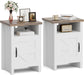 Farmhouse Nightstand with Barn Door & Storage Shelf – Rustic Bedside Table