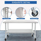 Stainless Steel Work Table Prep Table 24 x 60 with Casters Commercial NSF Adjustable Undershelf