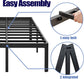 16" High Heavy Duty California King Bed Frames No Box Spring Needed, Metal Platform with Round Corners