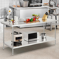 Stainless Steel Prep Table Work Table 30 x 72 Type 304 Commercial Kitchen Adjustable Shelf NSF