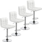 NEW! Set of 4 Leather Adjustable Swivel Bar Stools Dining chairs, Modern Barstools, White