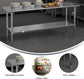 Stainless Steel Prep Table Work Table 30 x 72 NSF with Undershelf for Commercial Kitchen Restaurant