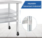 Stainless Steel Work Table Prep Table 24 x 60 with Casters Commercial NSF Adjustable Undershelf