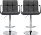 Bar Stools Set of 2, PU Leather Adjustable Barstools with Armrest, Counter Height Stool Chairs