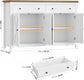 55" Buffet Sideboard Cabinet Modern Farmhouse Coffee Bar with Storage Drawers Adjustable Shelve