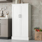 47 Inches Freestanding Pantry Cabinet - Adjustable Shelves Kitchen Storage Cabinet For Kitchen
