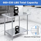 Stainless Steel Prep Table Work Table 30 x 60 with Casters NSF Adjustable Undershelf Commercial