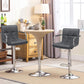 Bar Stools Set of 2, PU Leather Adjustable Barstools with Armrest, Counter Height Stool Chairs