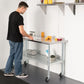Stainless Steel Work Table Prep Table 24 x 60 with Casters Commercial NSF Adjustable Undershelf