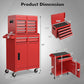 5-Drawer Tool Box Organizer w/Lockable Wheels & Sliding Drawers & Detachable Top & Adjustable Shelf