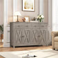 Sideboard Buffet Cabinet with Storage, Coffee Bar Cabinet with 2 Drawers and 4 Barn Doors