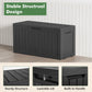 75 Gallon Resin Deck Box, Lockable Patio Outdoor Storage Box for Furniture, Garden Tools