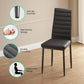 5 Piece Glass Dining Table Set, Kitchen and Chairs for 4, PU Leather Modern Room Sets for Home, Kitchen, Living Room