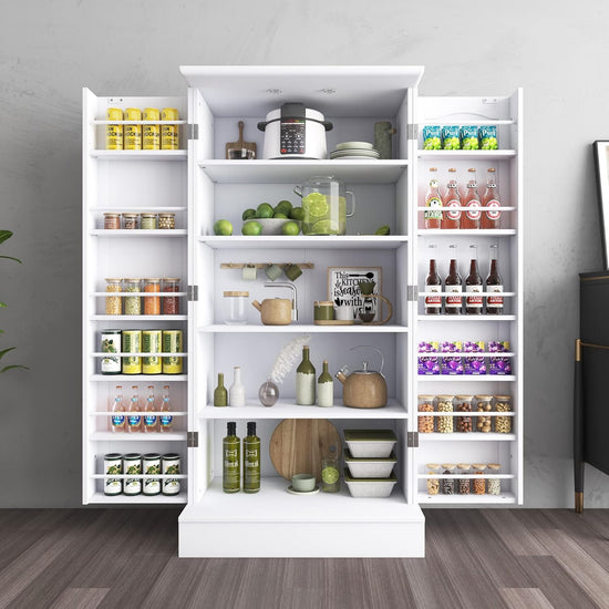 47 Inches Freestanding Pantry Cabinet - Adjustable Shelves Kitchen Storage Cabinet For Kitchen