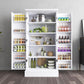 47 Inches Freestanding Pantry Cabinet - Adjustable Shelves Kitchen Storage Cabinet For Kitchen
