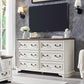 Farmhouse 6 Drawers Dresser for Bedroom, 54" Wide Wood Rustic Chest of Drawers with Natural Texture, Vintage Design
