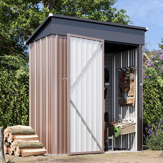 New Metal Outdoor Storage Shed 5FT x 3FT, Steel Utility Tool Shed Storage House with Door & Lock