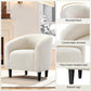 Set of 2 Accent Barrel Chair Boucle Fabric Club Chair with Cozy Soft Padded- Ivory