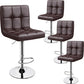 NEW! Set of 4 Leather Adjustable Swivel Bar Stools Dining chairs, Modern Barstools, White