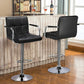 2 Set Counter Height Bar Stools Height Adjustable with Armrest, Velvet Grey/Black