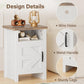 Farmhouse Nightstand with Barn Door & Storage Shelf – Rustic Bedside Table