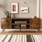 TV Stand for 65 Inch TV, Modern Entertainment Center with Storage Brown
