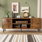 TV Stand for 65 Inch TV, Modern Entertainment Center with Storage Brown