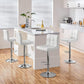 NEW! Set of 4 Leather Adjustable Swivel Bar Stools Dining chairs, Modern Barstools, White