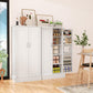 47 Inches Freestanding Pantry Cabinet - Adjustable Shelves Kitchen Storage Cabinet For Kitchen