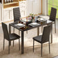 Dining Table Set Glass Dining Room Table Set for Small Spaces Kitchen Table and Chairs for 4