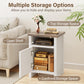 Farmhouse Nightstand with Barn Door & Storage Shelf – Rustic Bedside Table