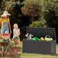 75 Gallon Resin Deck Box, Lockable Patio Outdoor Storage Box for Furniture, Garden Tools