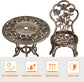3 Pcs Outdoor Bistro Set Rust-Resistant Cast Aluminum Table and Chairs w/Umbrella Hole