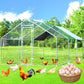 Large Chicken Coop Chicken Runs for Yard with Cover Outdoor Metal Pet Pens Poultry Cage Duck Rabbit House Backyard Use (19.2&