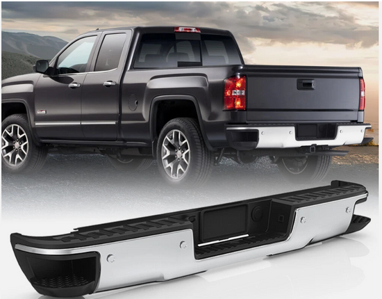Rear Step Bumper Assembly For 2014-2018 Chevy Silverado GMC Sierra 1500 Chrome
