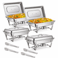 4-Pack 13.7 QT Stainless Steel Chafer Chafing Dish Set Catering Food Warmer