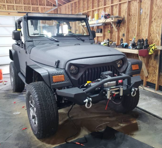 Front Bumper For Jeep Wrangler 87-06 TJ YJ W/ Winch Plate D-Rings Rock Crawler