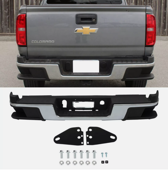 Rear Step Bumper Assembly For 2015-2022 Chevrolet Colorado GMC Canyon Chrome