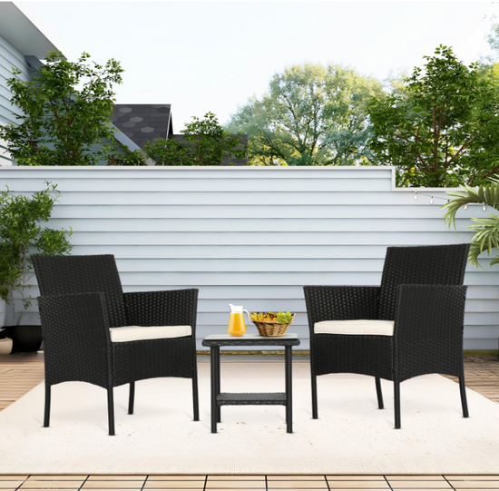 New Outdoor Wicker Bistro Rattan Chair Conversation Sets with Coffee Table
