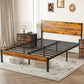 New Queen Bed Frame with Headboard and Footboard No Box Spring Needed- Rustic